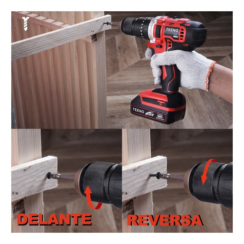 Foto 7 | Perforador Inalámbrico Teeno-916, 20 V 1/2 1 X 2,0 Ah, Iones De Litio