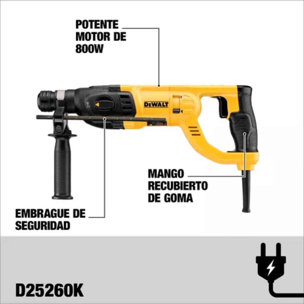 Foto 4 pulgar | Rotomartillo Dewalt Sds Plus D25260k-b3 1'' 800w 3 Modos