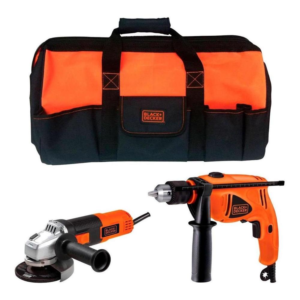 Foto 3 pulgar | Kit Taladro 550w + Esmeriladora 820w Maleta Black And Decker