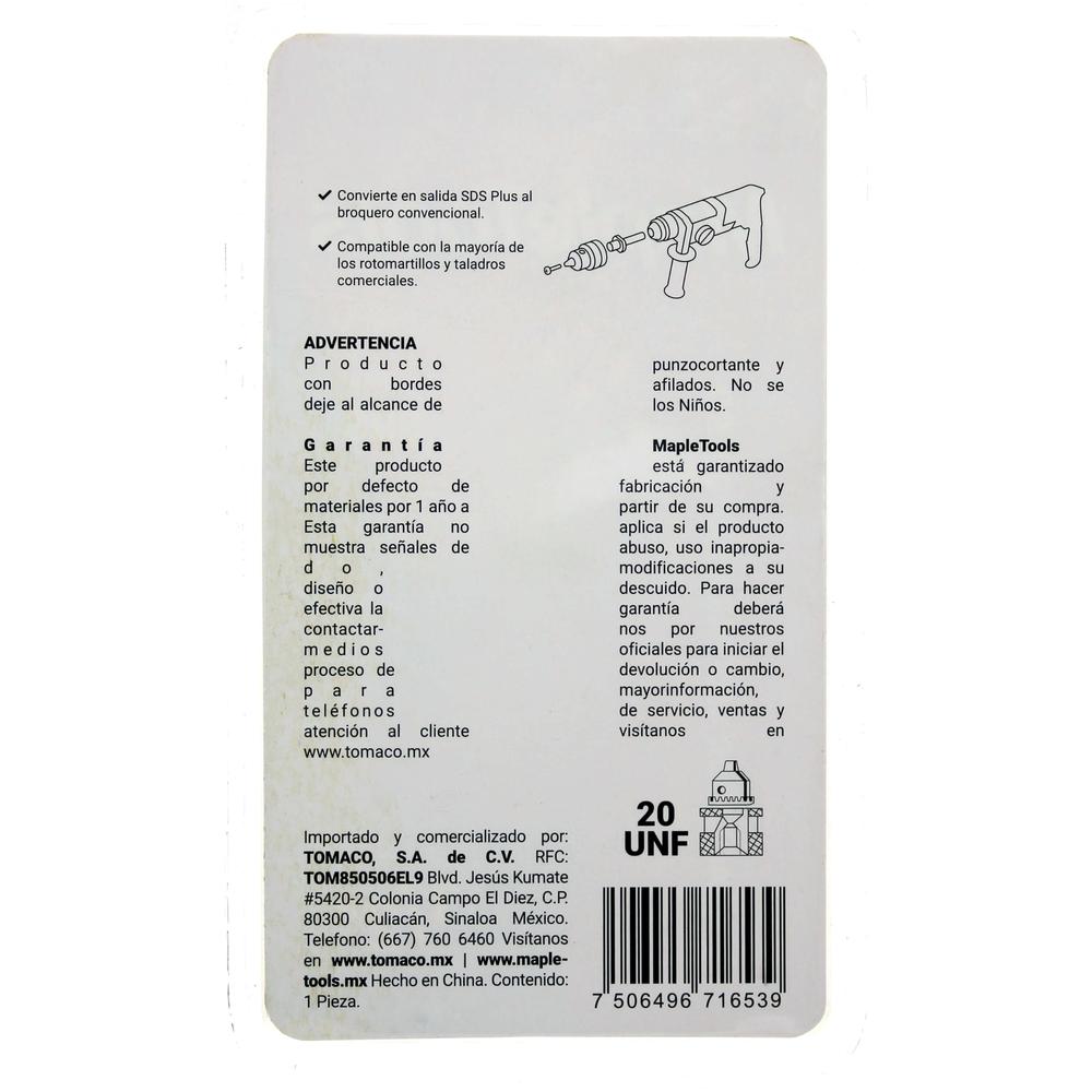 Foto 4 pulgar | Pack 6 Adaptadores Sds para Broquero 1/2'' Maple Tools