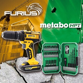 Foto 3 | Taladro Percutor Inalámbrico 21v 1/2 Furius con 2 Baterías y Set de Puntas 31 Piezas