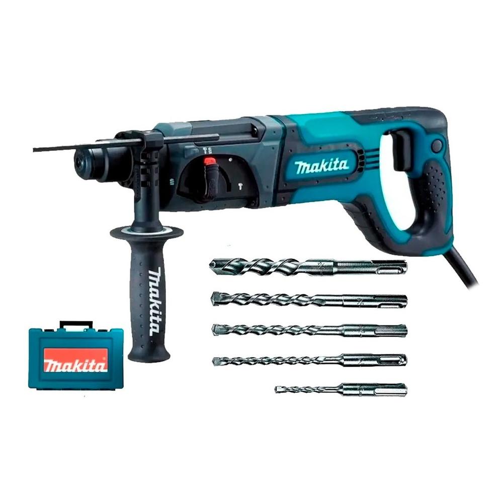 Rotomartillo Cincelador SDS Plus Makita HR2475 780W + Juego de 5 Brocas SDS Plus