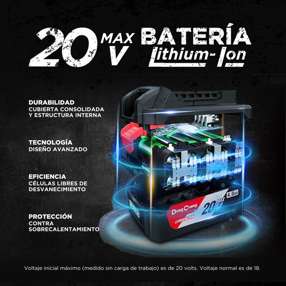 Foto 7 pulgar | Rotomartillo A Batería SDS Plus 20V DongCheng + Juego 10 Brocas y Cinceles SDS Plus