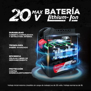 Foto 6 | Rotomartillo A Batería SDS Plus 20V DongCheng + Juego 10 Brocas y Cinceles SDS Plus
