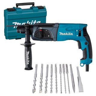 Foto 1 | Rotomartillo Cincelador Makita 780W HR2470 + Juego de Brocas y Cinceles SDS Plus