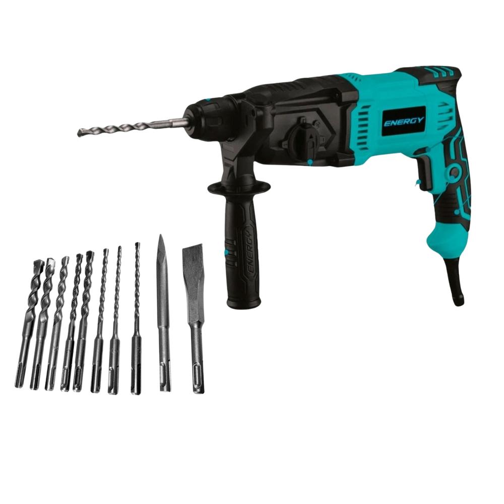 Foto 1 | Rotomartillo Energy SDS Plus + Juego de Brocas y Cinceles