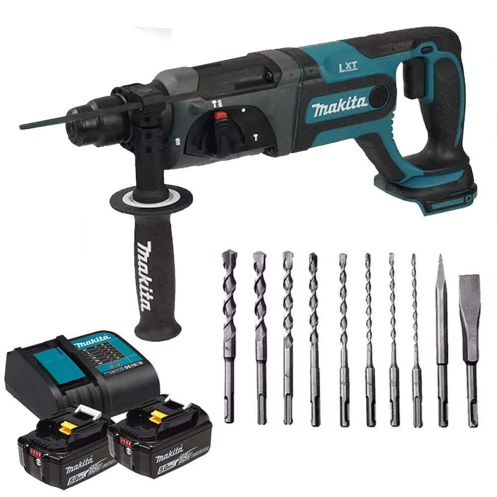 Foto 2 pulgar | Rotomartillo Cincelador Makita 18v 2 Bat. 5.0 Ah