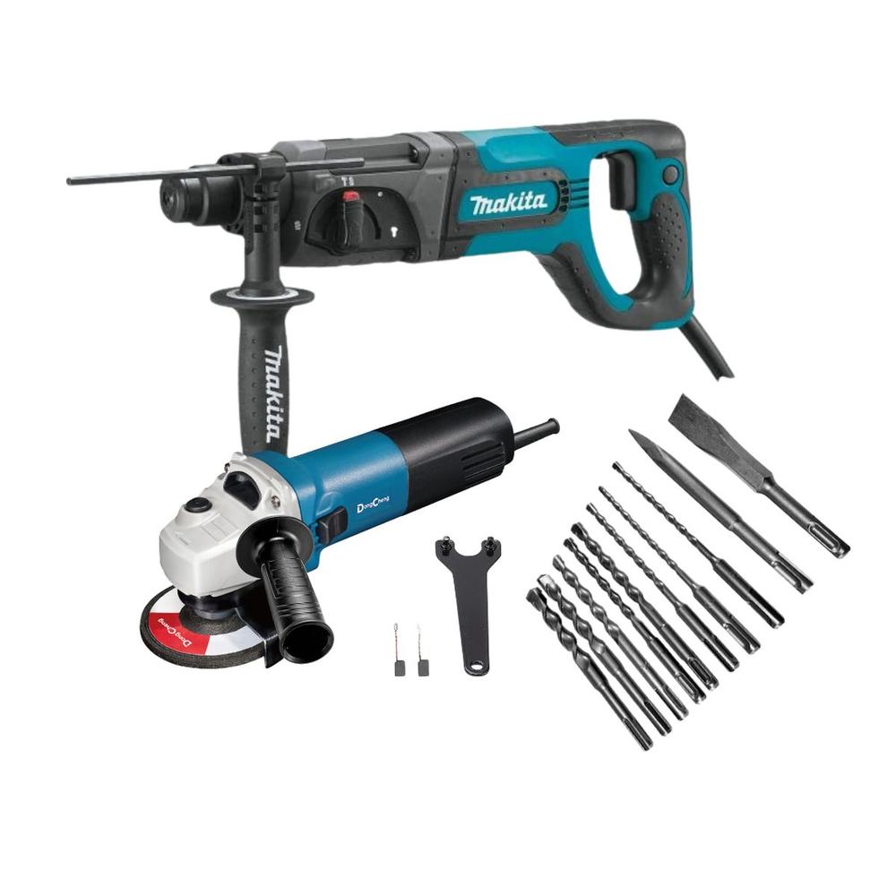 Rotomartillo Makita de 780 w y Miniesmeriladora DongCheng