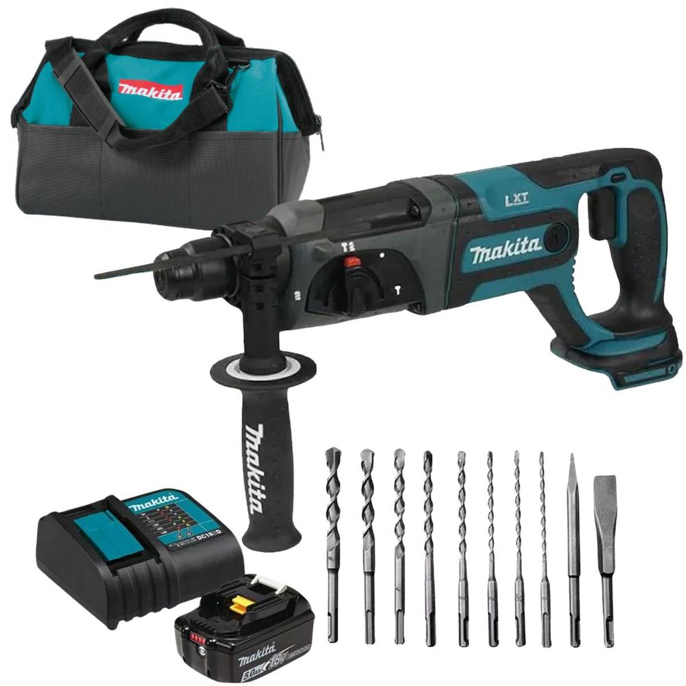 Rotomartillo Cincelador Makita SDS Plus 18 V Batería 5 Ah