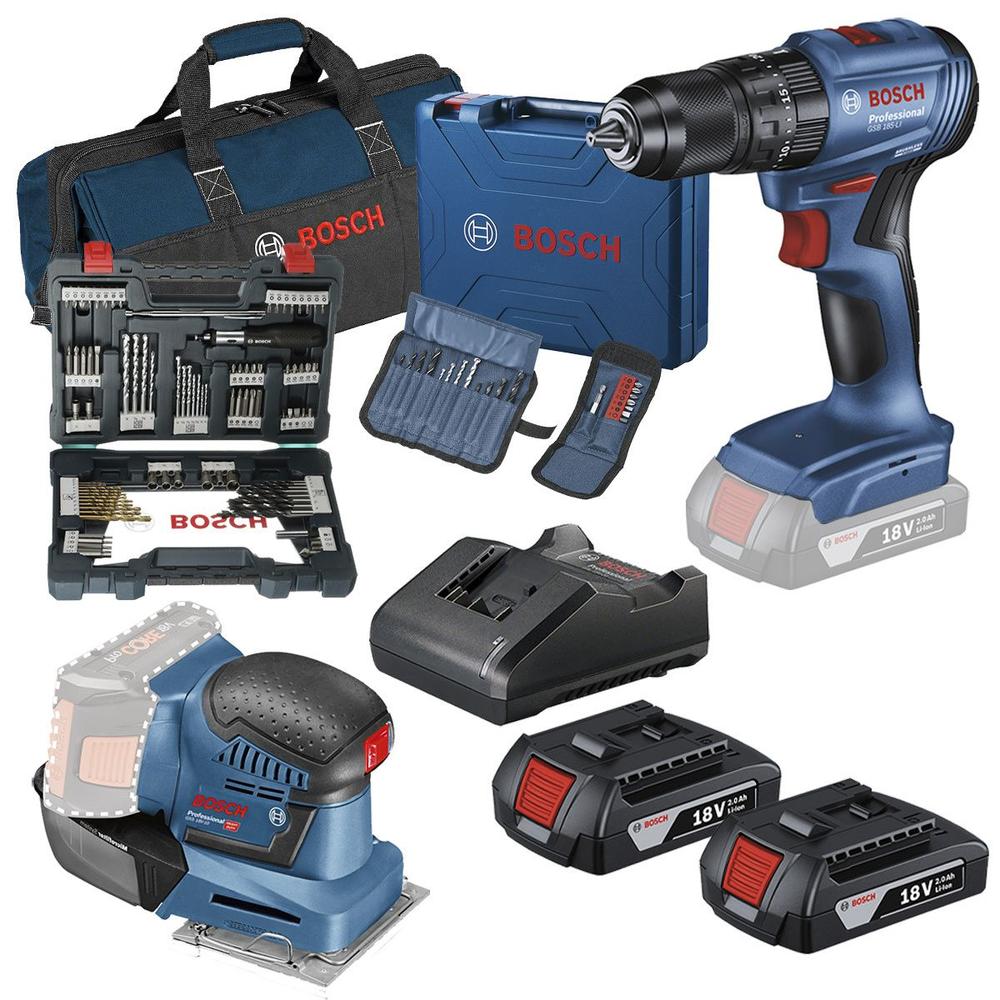 Foto 1 | Rotomartillo Atornillador + Lijadora Bosch 18v 2 Baterías