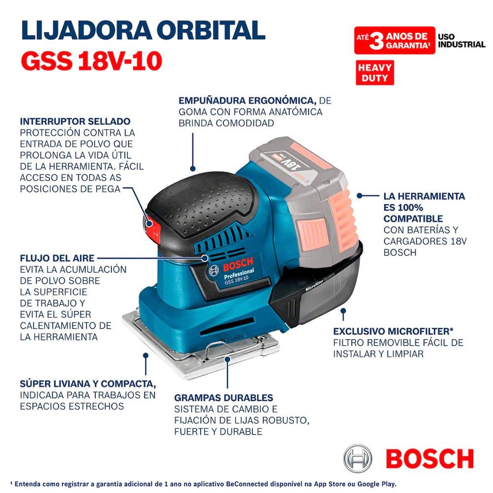 Foto 8 | Rotomartillo Atornillador + Lijadora Bosch 18v 2 Baterías