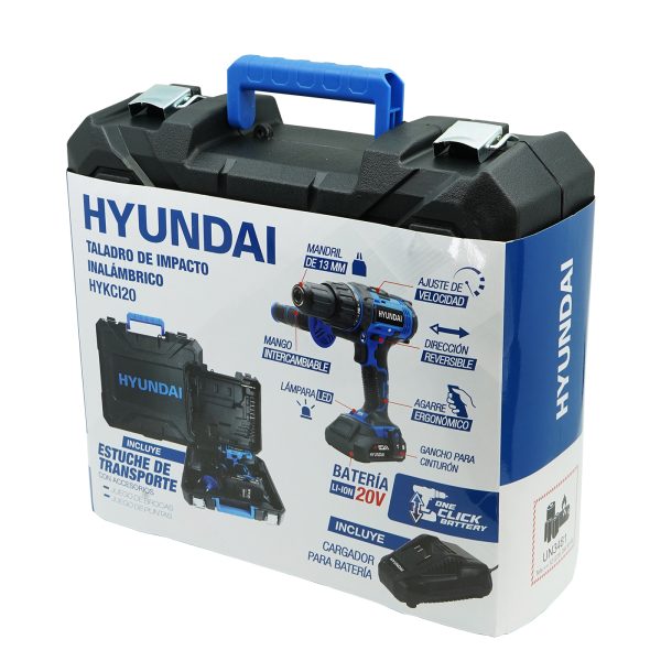 Foto 3 pulgar | Taladro De Impacto Inalámbrico Hyundai A Batería 20V