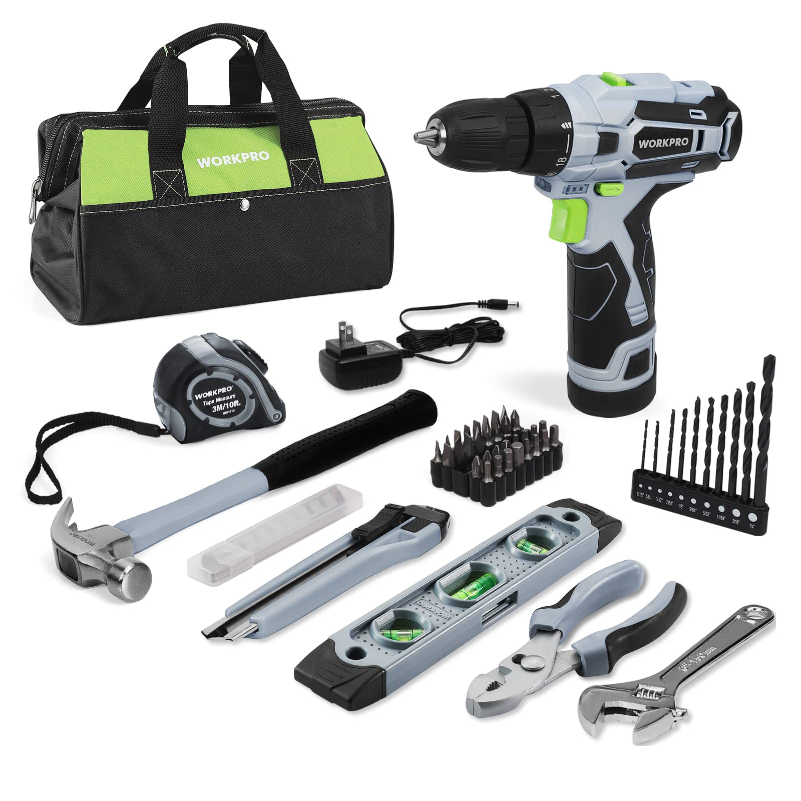 Foto 2 pulgar | Juego De Herramientas Workpro, Destornillador Inalámbrico De 12 V Con Kit De 61 Piezas - Venta Internacional.