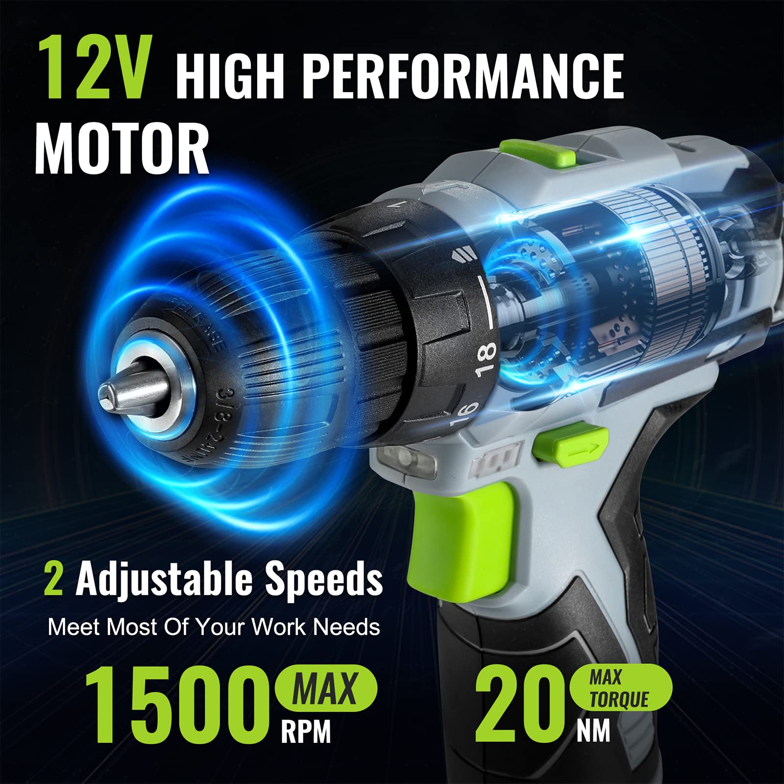 Foto 4 pulgar | Juego De Herramientas Workpro, Destornillador Inalámbrico De 12 V Con Kit De 61 Piezas - Venta Internacional.