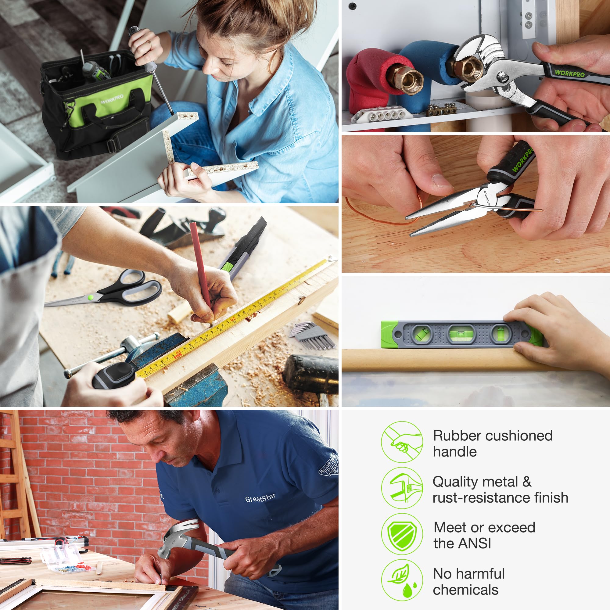 Foto 7 pulgar | Juego De Herramientas Workpro Home 157 Piezas Con Destornillador Inalámbrico De 20 V - Venta Internacional.