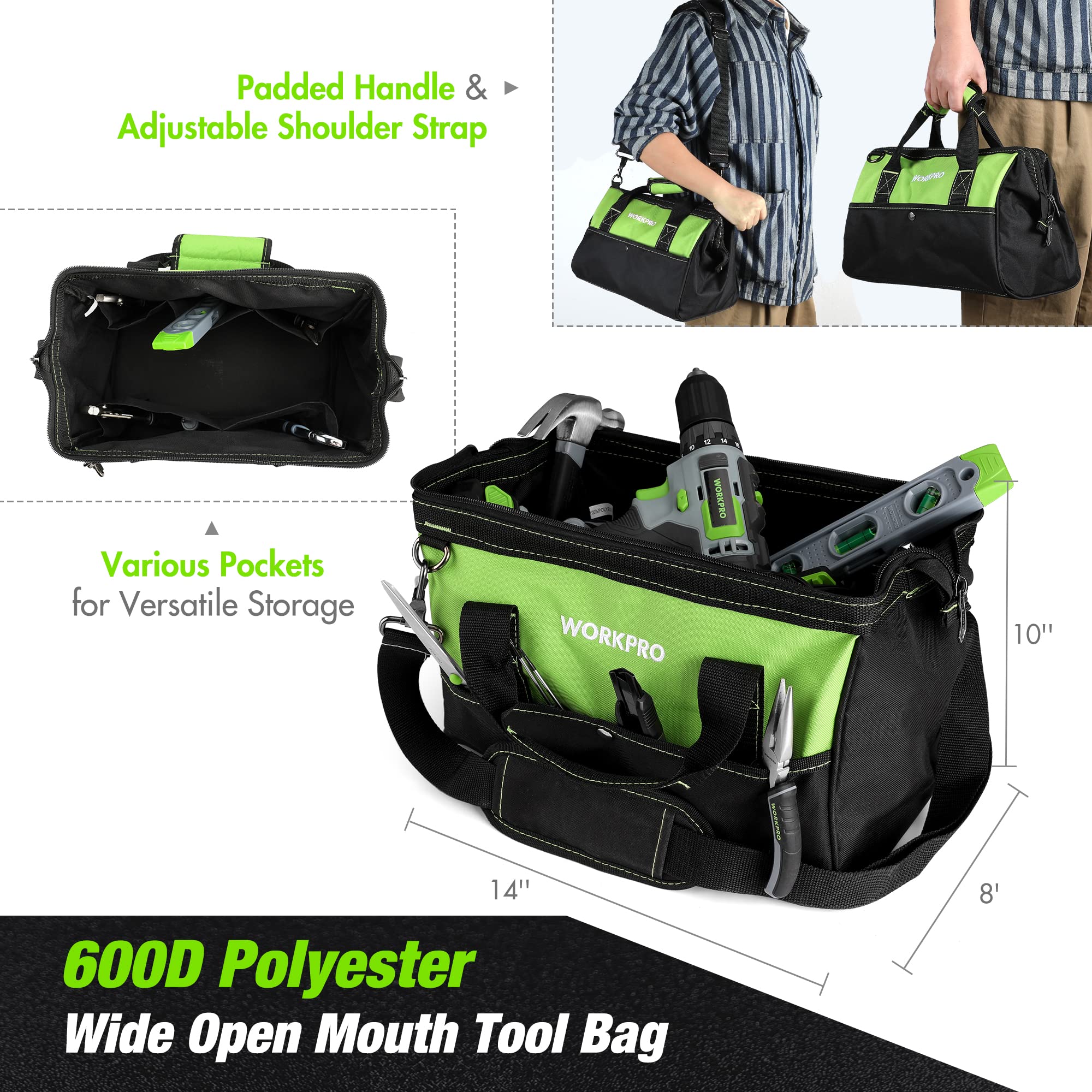 Foto 7 | Juego De Herramientas Workpro Home 157 Piezas Con Destornillador Inalámbrico De 20 V - Venta Internacional.