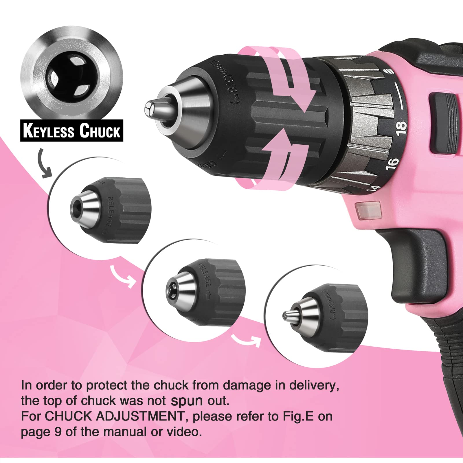 Foto 5 pulgar | Taladro Inalámbrico Workpro 20v Rosa 2.0ah con Cargador - Venta Internacional