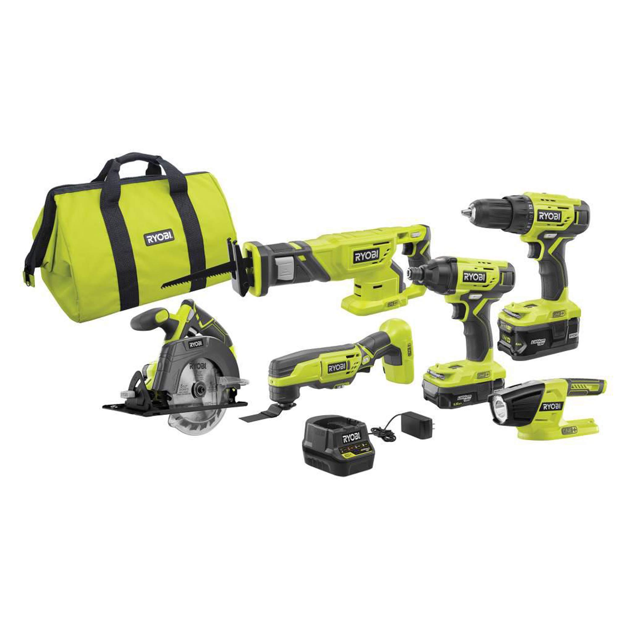Foto 2 pulgar | Kit Combinado Ryobi P1819 One+ de 18 V con 6 Herramientas Batería de 4,0 Ah y 1,5 Ah - Venta Internacional