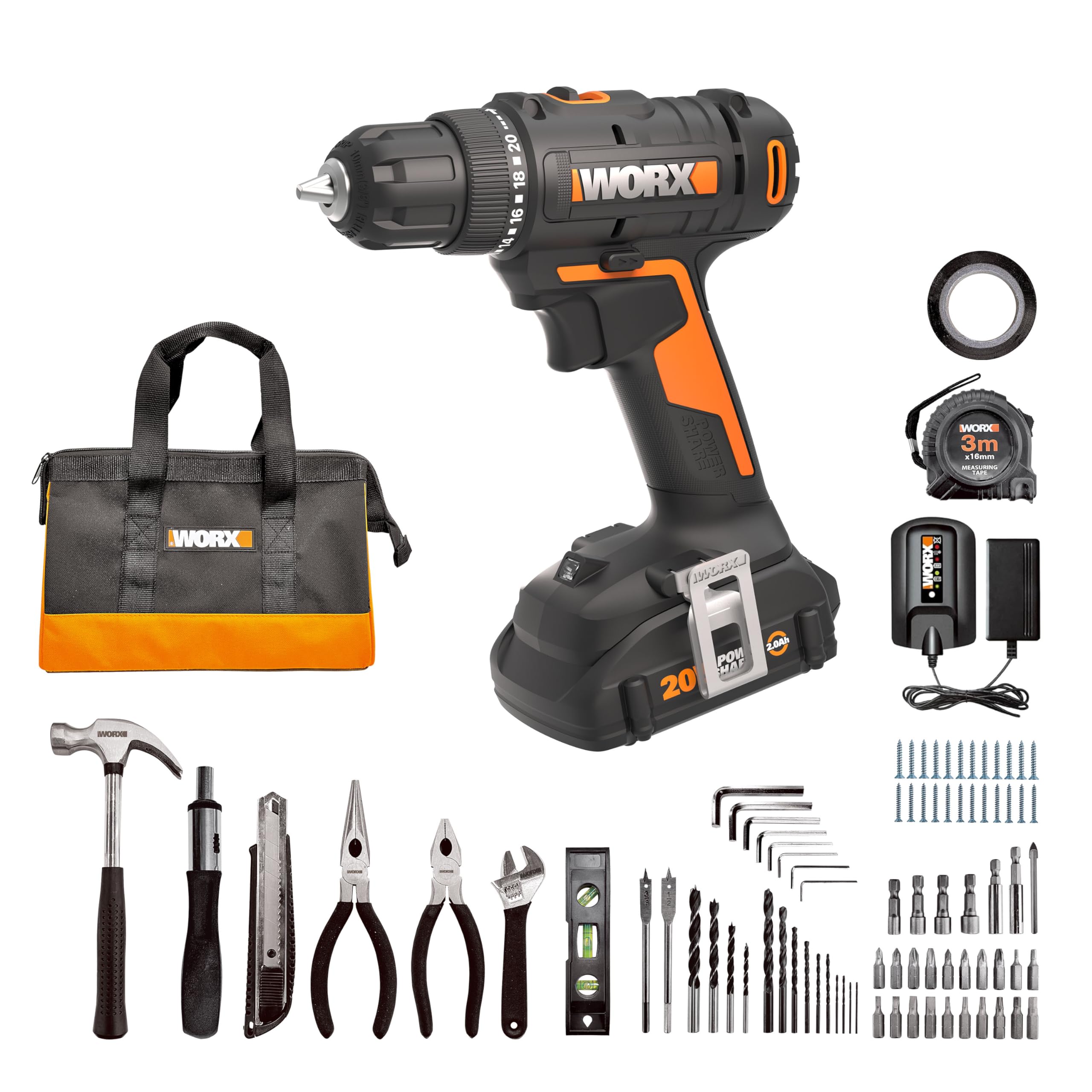 Foto 2 pulgar | Taladro Inalámbrico Worx 20 V 3/8 Pulgadas con 84 Accesorios - Venta Internacional