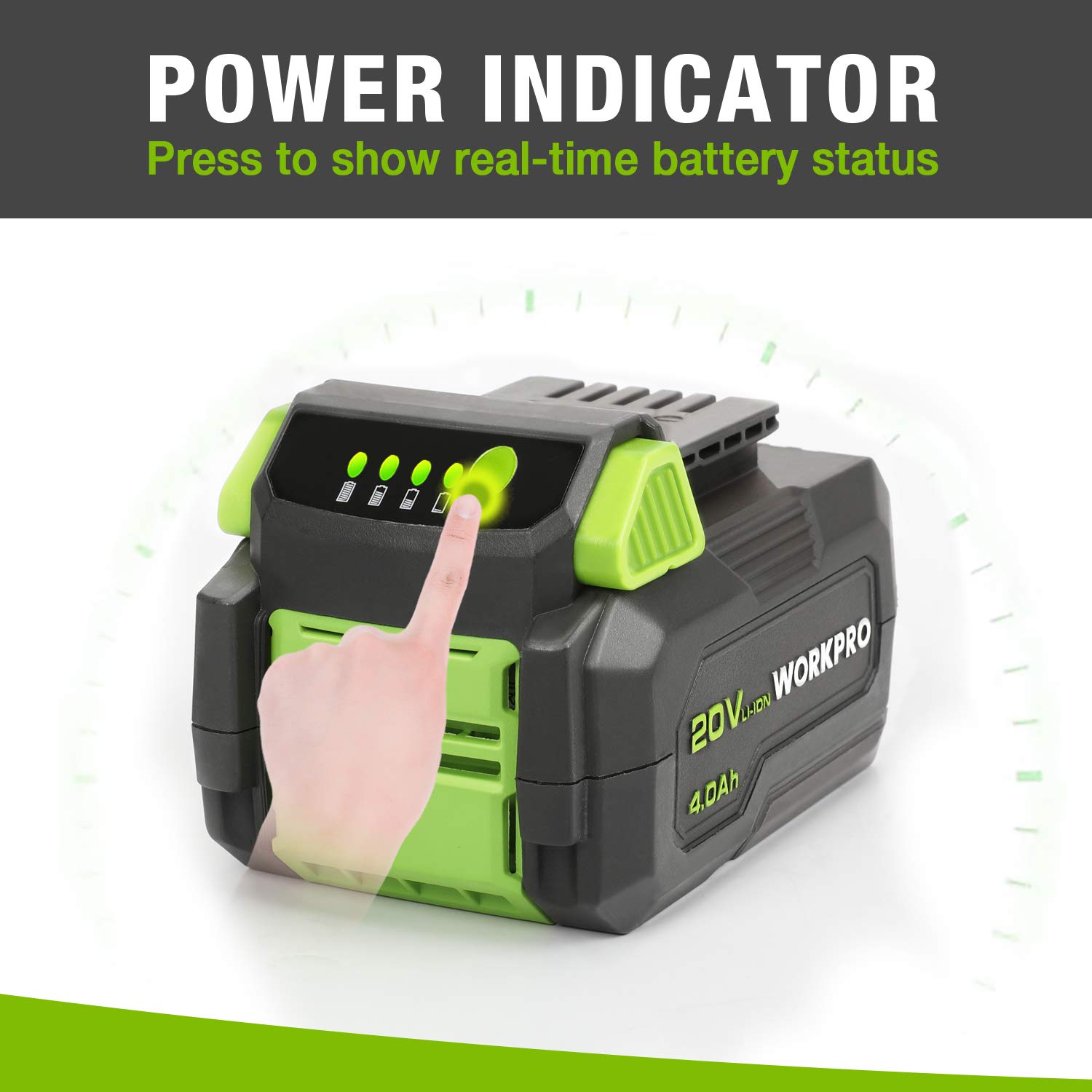 Foto 5 pulgar | Paquete de Baterías Workpro 20v 4.0ah Iones de Litio para Herramientas Inalámbricas 10 Piezas - Venta Internacional