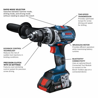 Foto 2 | Kit de Taladro Bosch Gsb18v-975cb25 18v 4ah X2 - Venta Internacional