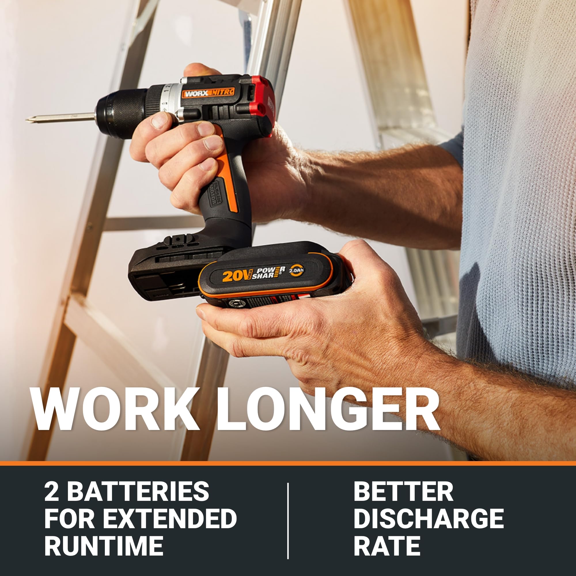 Foto 6 pulgar | Taladro Inalámbrico Worx Nitro 20v WX130L sin Escobillas - Venta Internacional