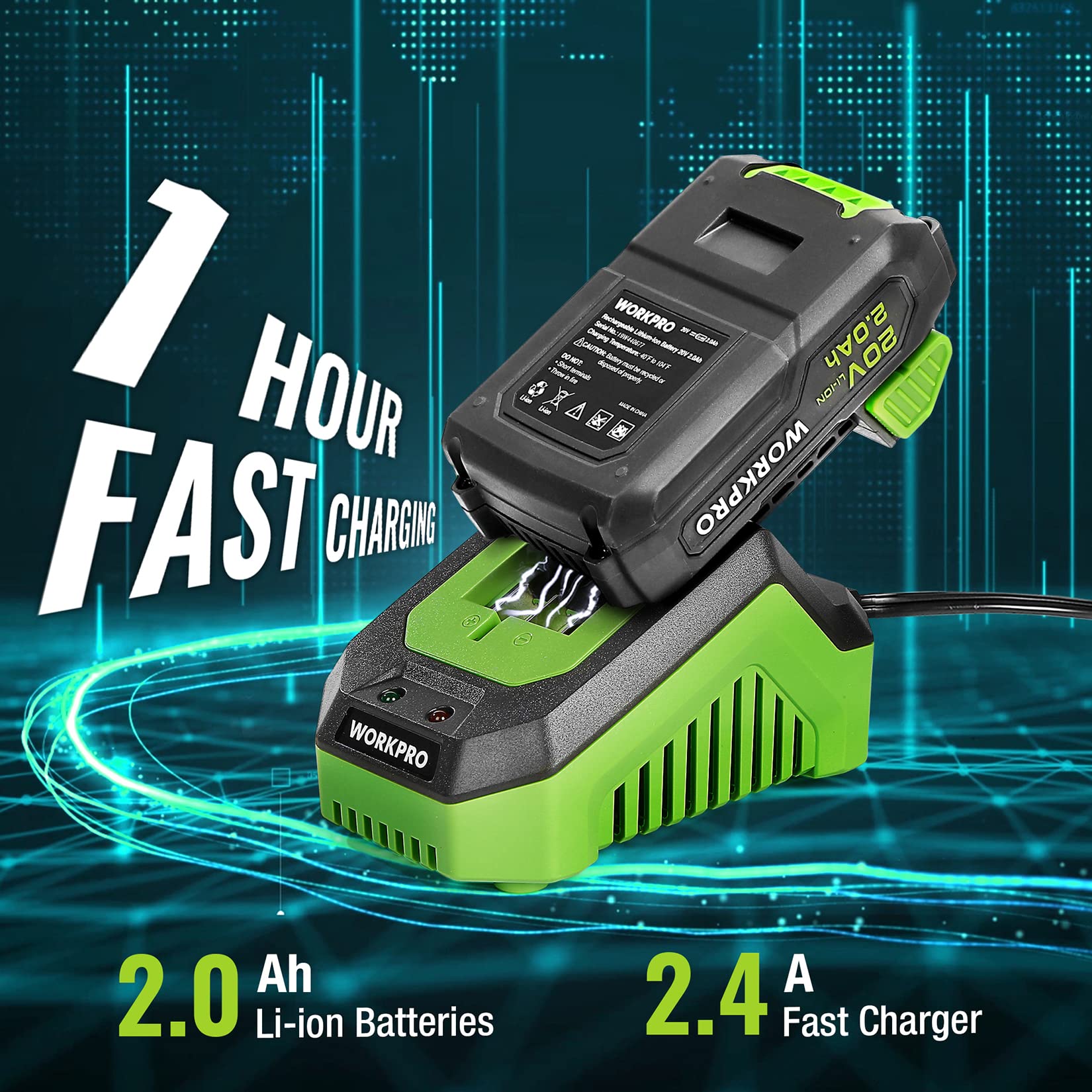 Foto 6 pulgar | Taladro Inalámbrico Workpro 20v 2.0ah con Cargador y Bolsa - Venta Internacional