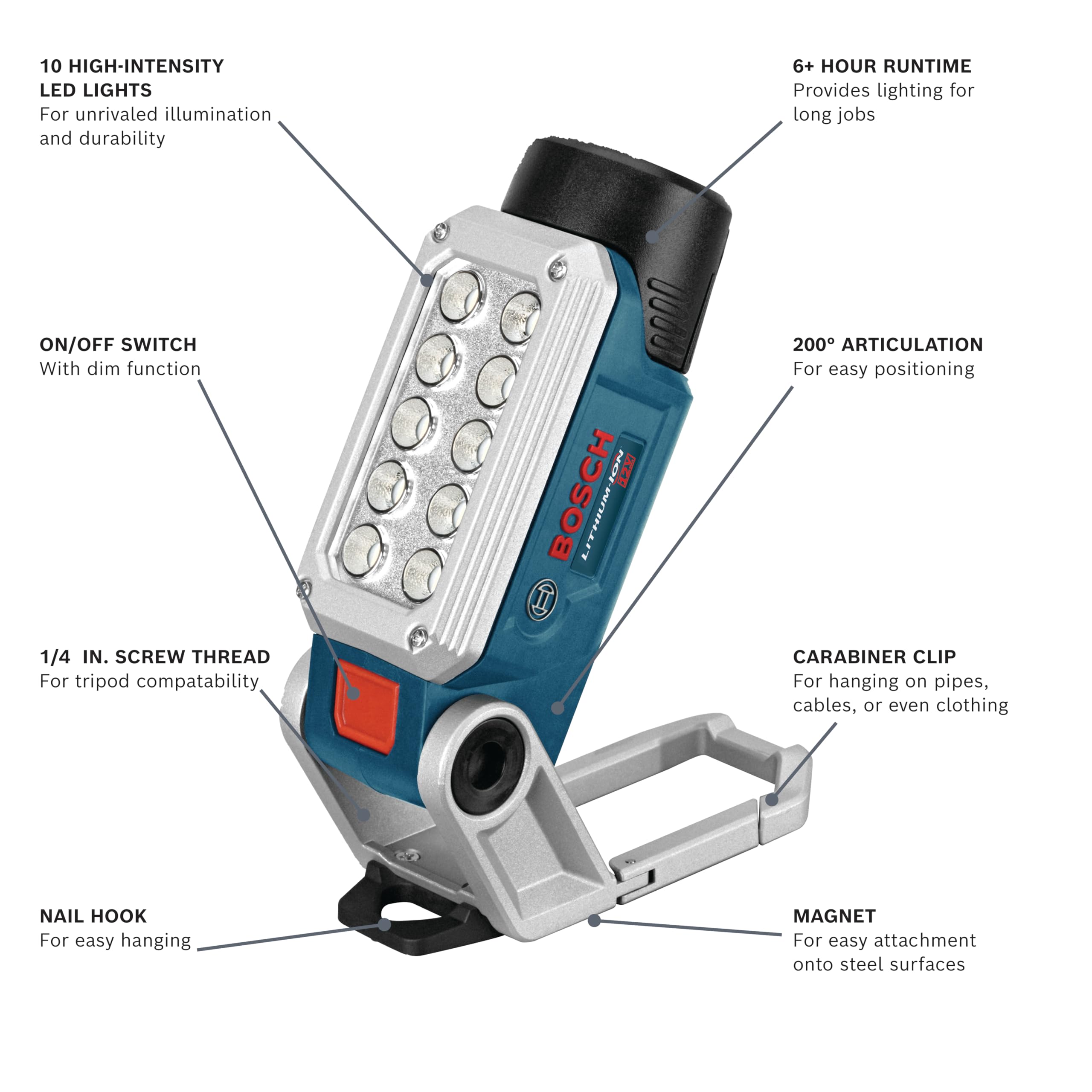 Foto 2 | Lámpara De Trabajo Bosch Fl12 12 V Máx Led  - Venta Internacional