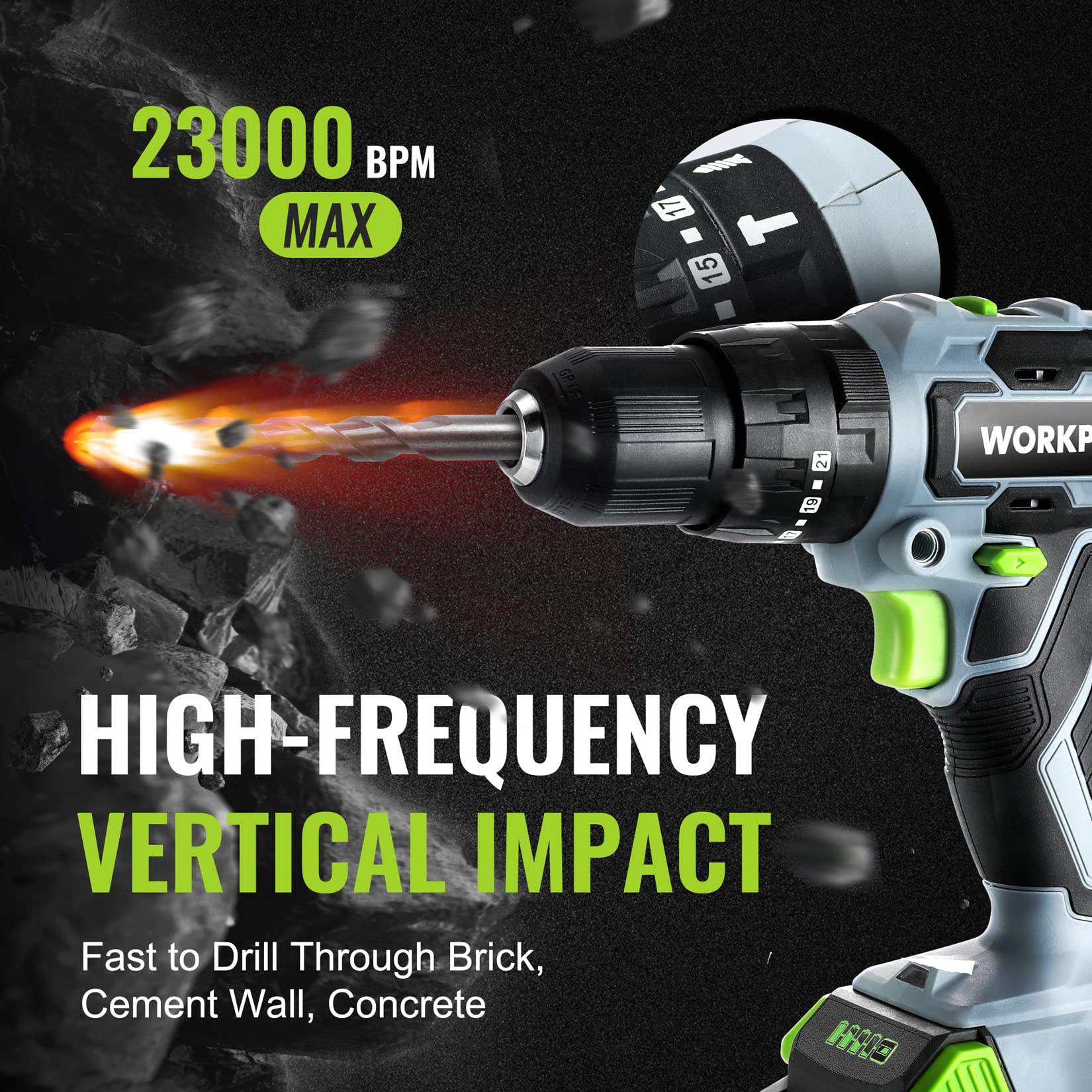 Foto 3 | Juego de Destornilladores Inalámbricos Workpro 20 V Máximo con 102 Accesorios - Venta Internacional