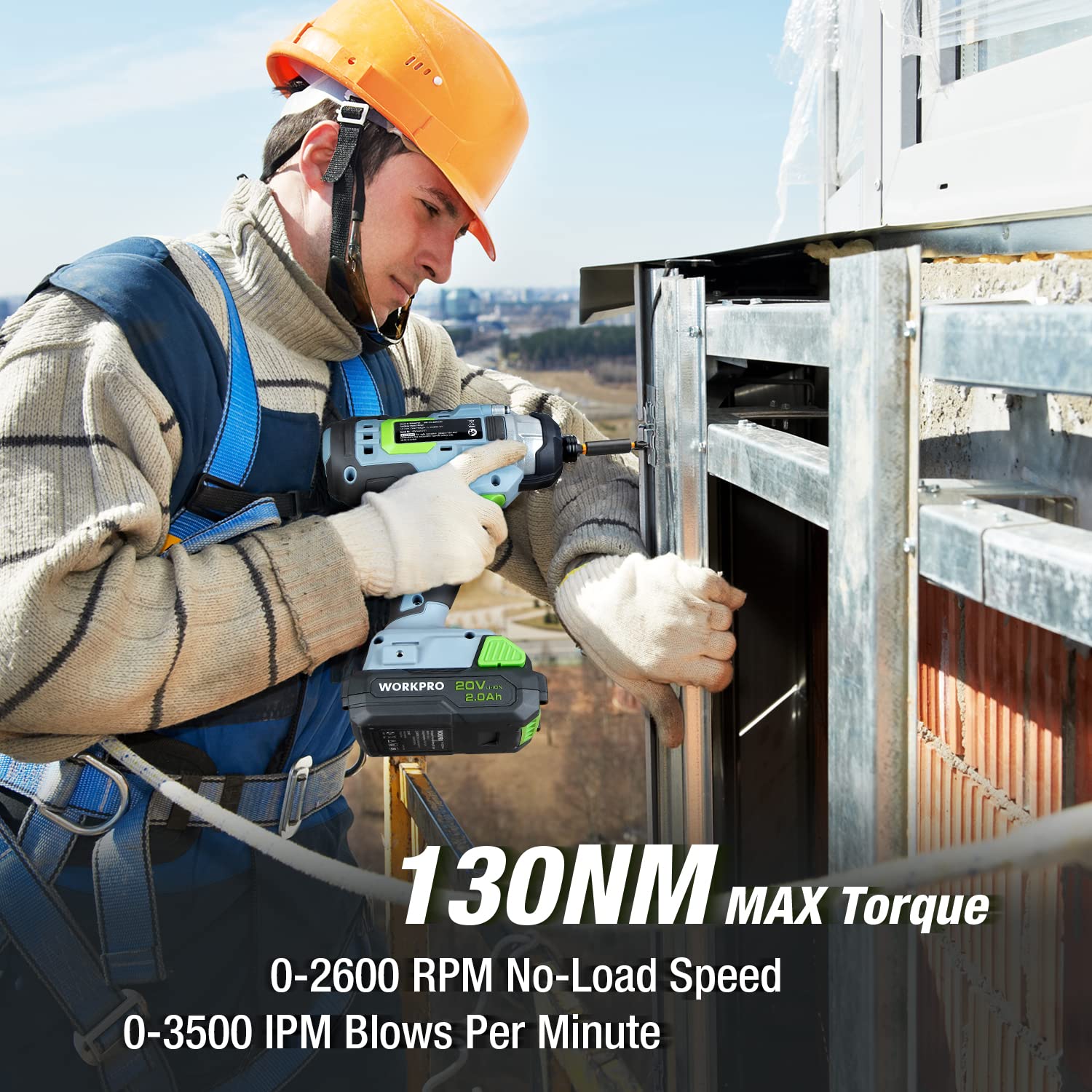 Foto 5 pulgar | Kit Combinado de Taladro Inalámbrico Workpro de 20 V con Taladro/Destornillador de Impacto - Venta Internacional