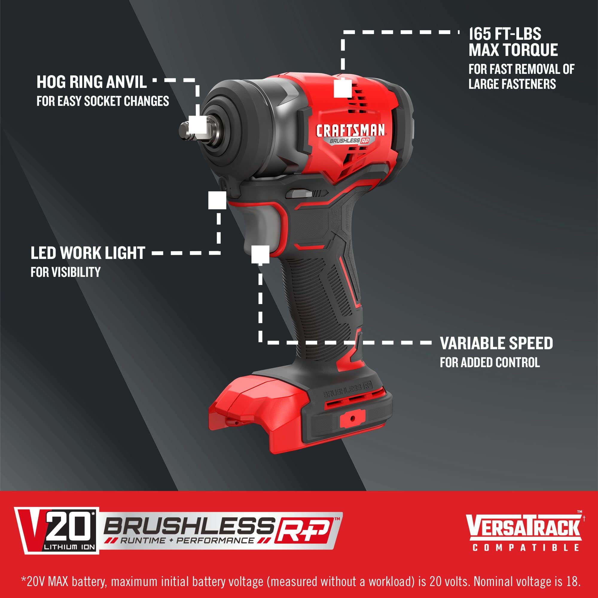 Foto 3 pulgar | Taladro Inalámbrico Craftsman V20 Rp 3/8 Pulgadas 165 Pies-libras - Venta Internacional