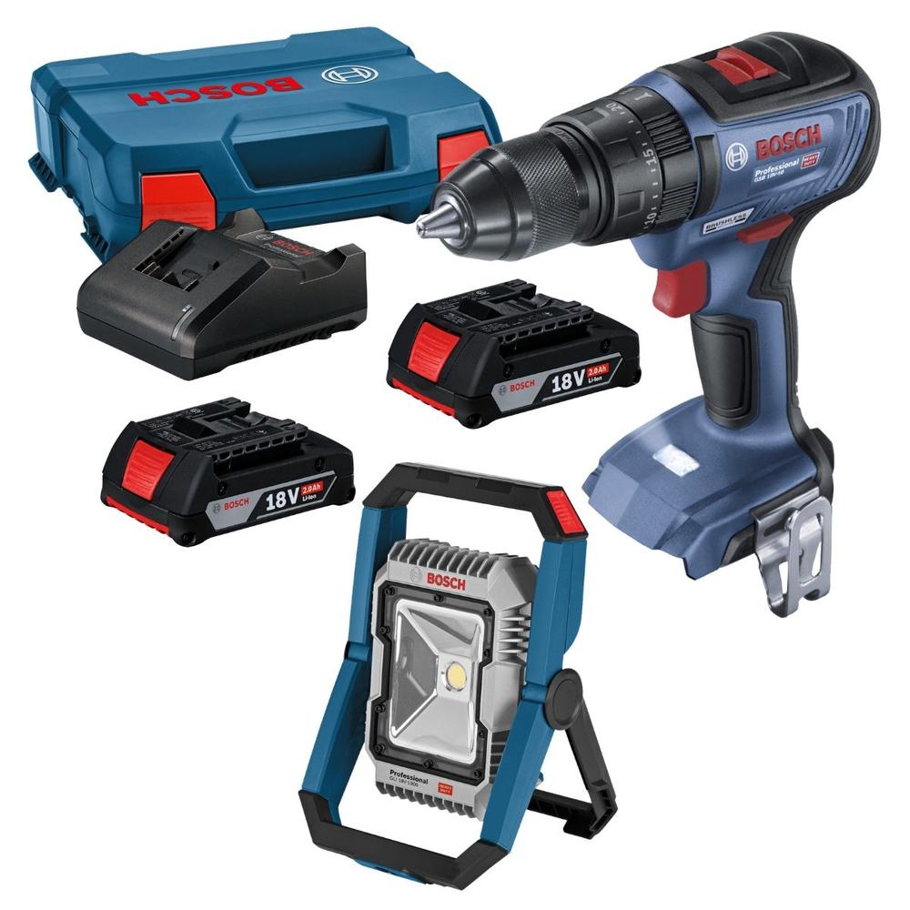Rotomartillo Atornillador Bosch Gsb 18v-50 + Linterna + 2bat