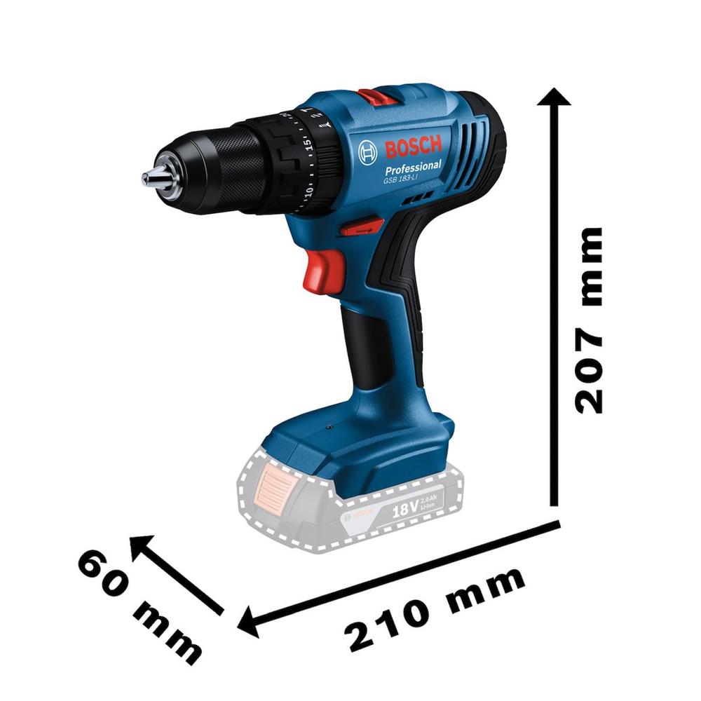 Foto 6 pulgar | Rotomartillo Inalámbrico Bosch 183-li 1/2' 56nm 18v 1815 Rpm