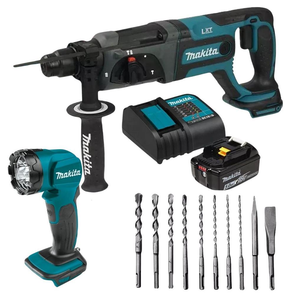 Foto 2 pulgar | Rotomartillo Cincelador Makita Sds Plus 18v + Lámpara + Acc