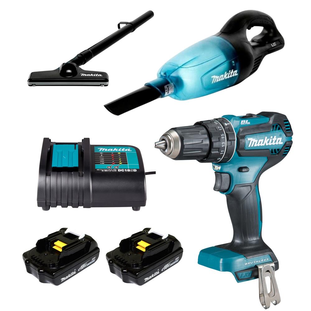 Foto 1 | Rotomartillo Inalámbrico Makita 18v + Aspiradora Inalambrica