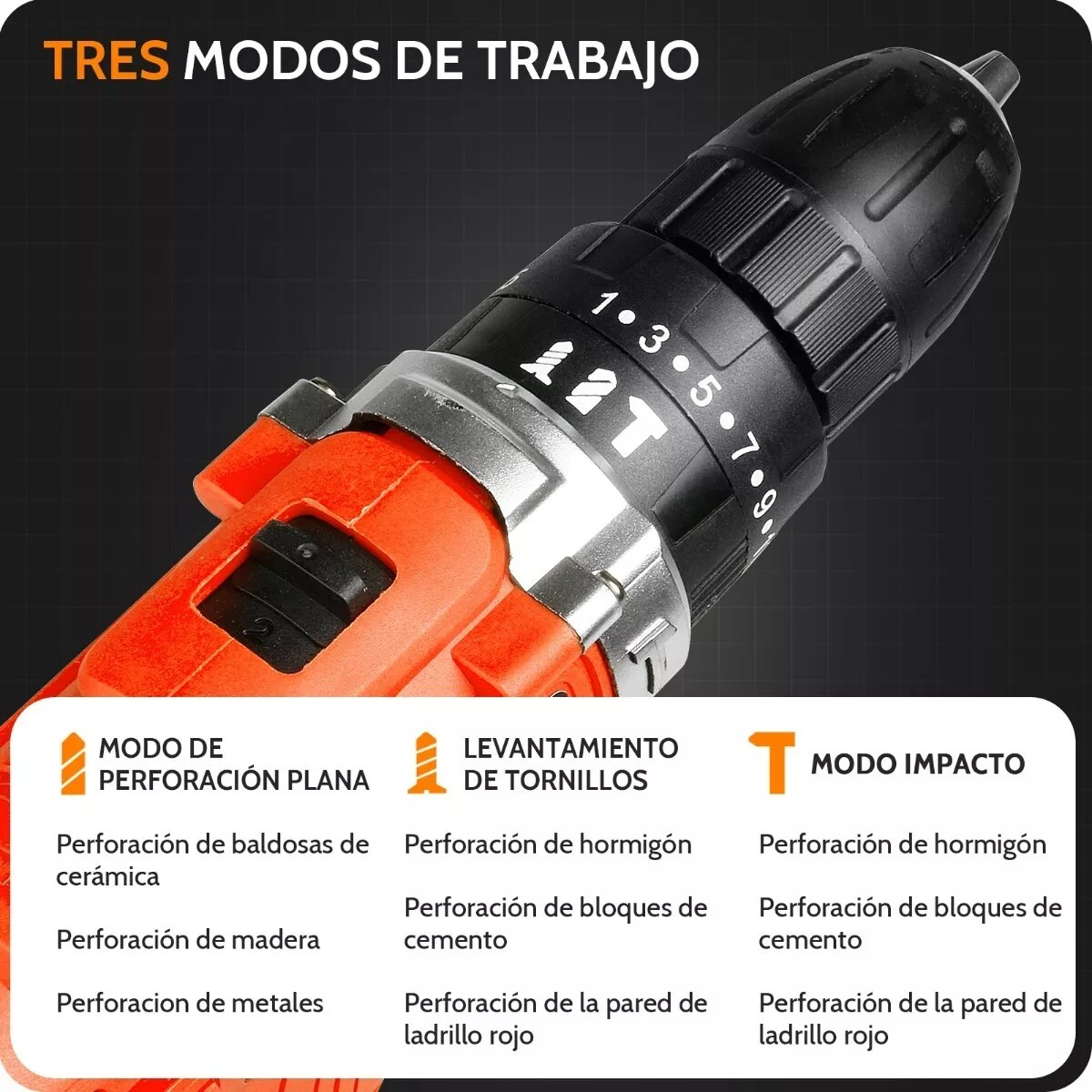 Foto 4 pulgar | Taladro de Impacto Inalámbrico 21V con 2 Baterías De Litio y Cargador Rápido
