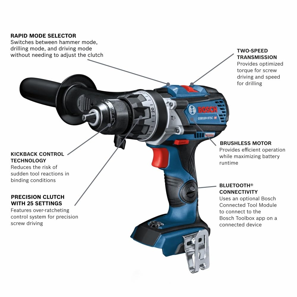 Foto 3 pulgar | Perforador Bosch Gsb18v-975cn 18 V 975 Pulgadas - Venta Internacional
