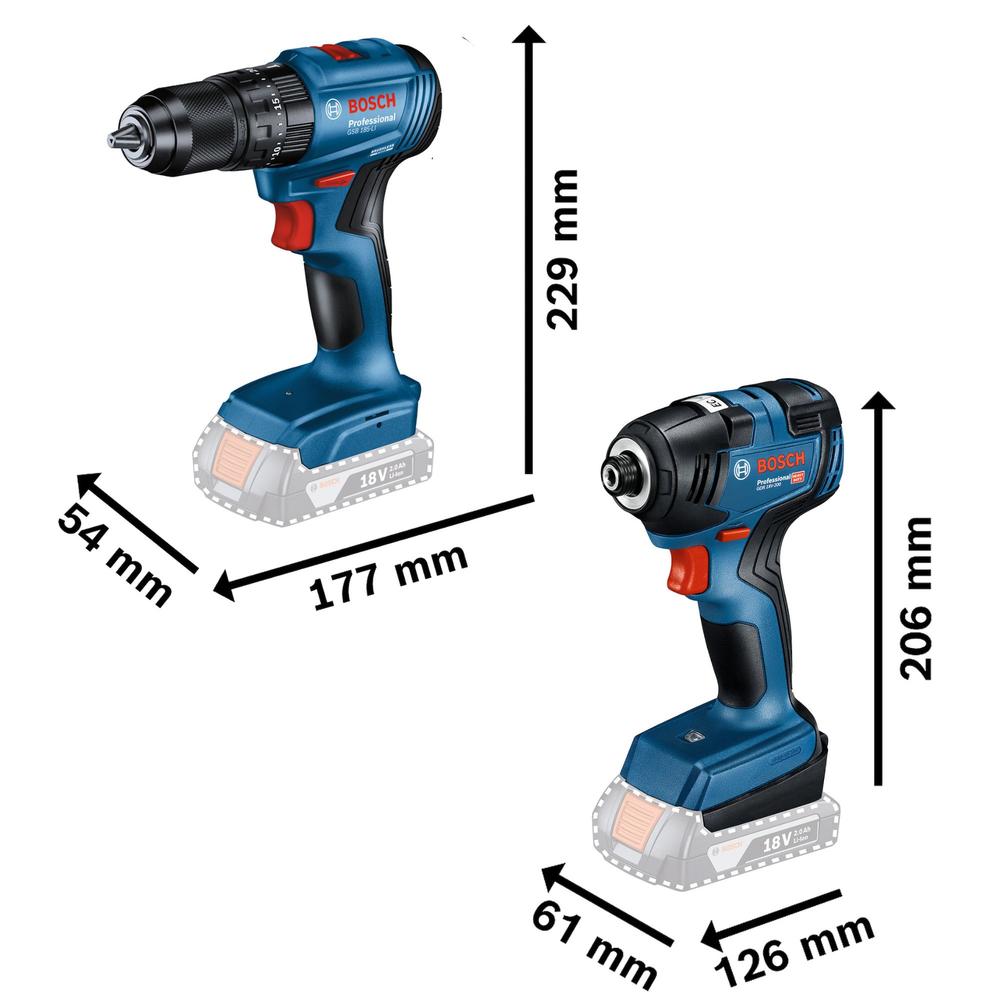 Foto 6 pulgar | Rotomartillo Atornillador Bosch 18v 2 Pza + Atornillador De Impacto