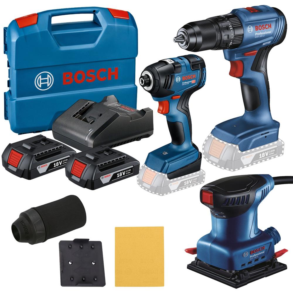 Foto 1 | Rotomartillo Bosch + Atornillador D Impacto + Lijadora 18v