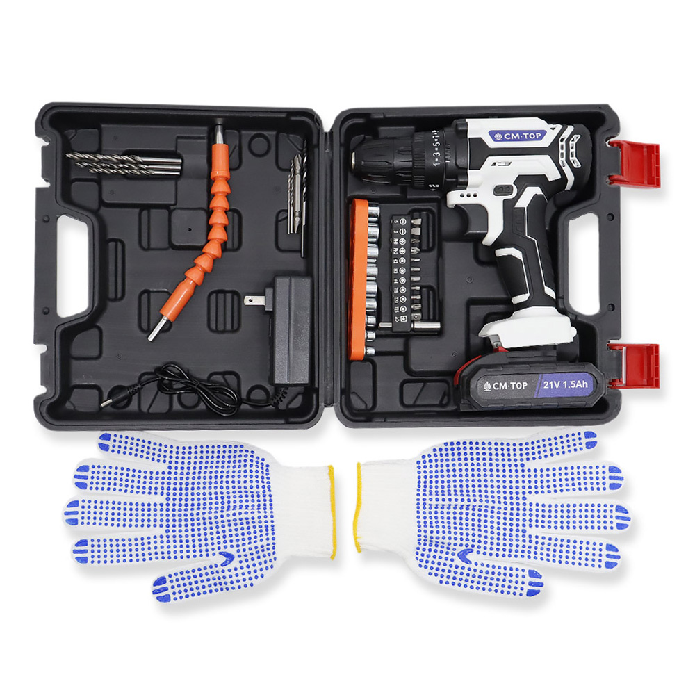 Juego de Taladro Eléctrico Inalámbrico Portátil CM-TOP