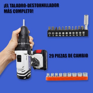 Foto 2 | Juego de Taladro Eléctrico Inalámbrico Portátil CM-TOP