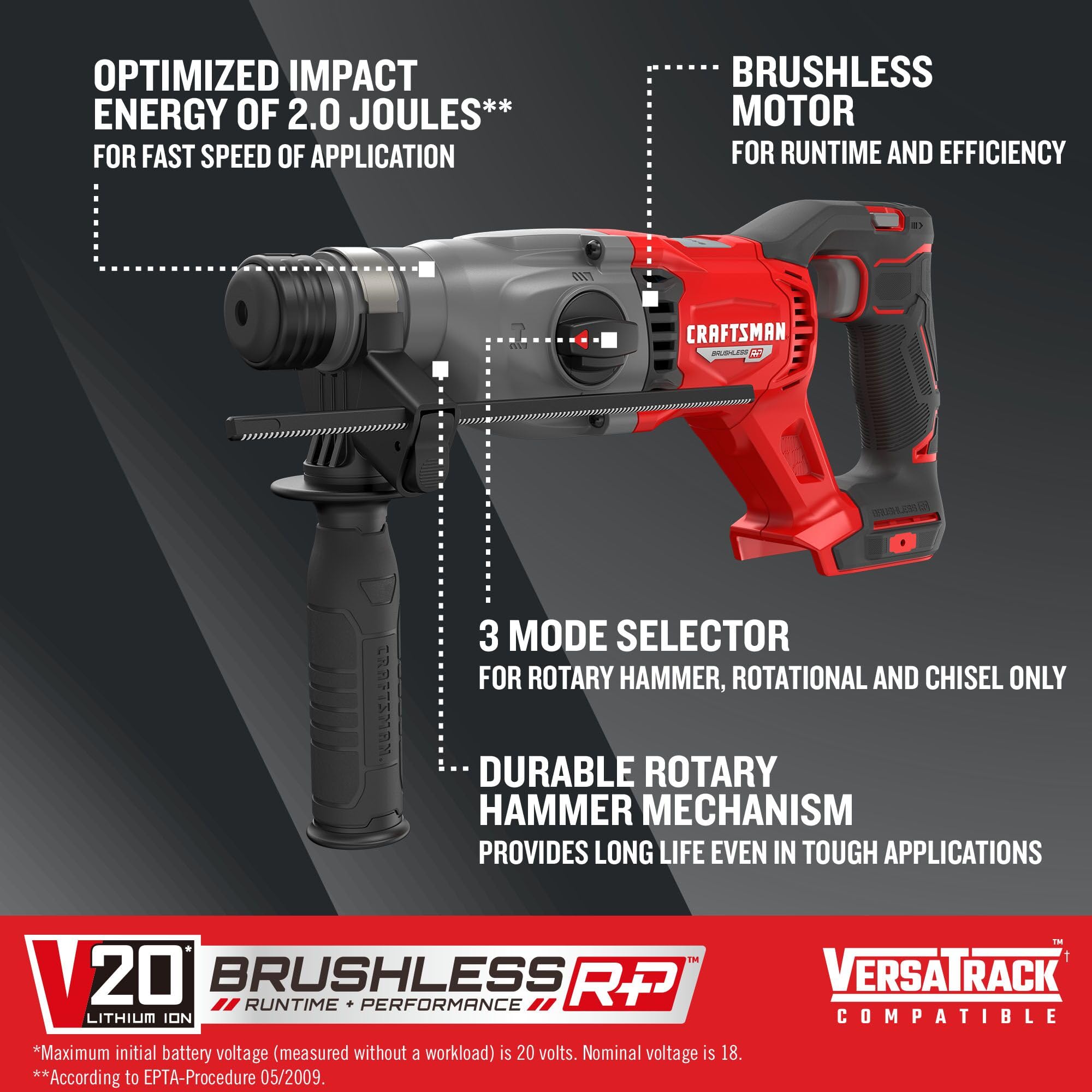 Foto 3 pulgar | Martillo Perforador Craftsman V20 Rp Sds 2j Bare Tool - Venta Internacional