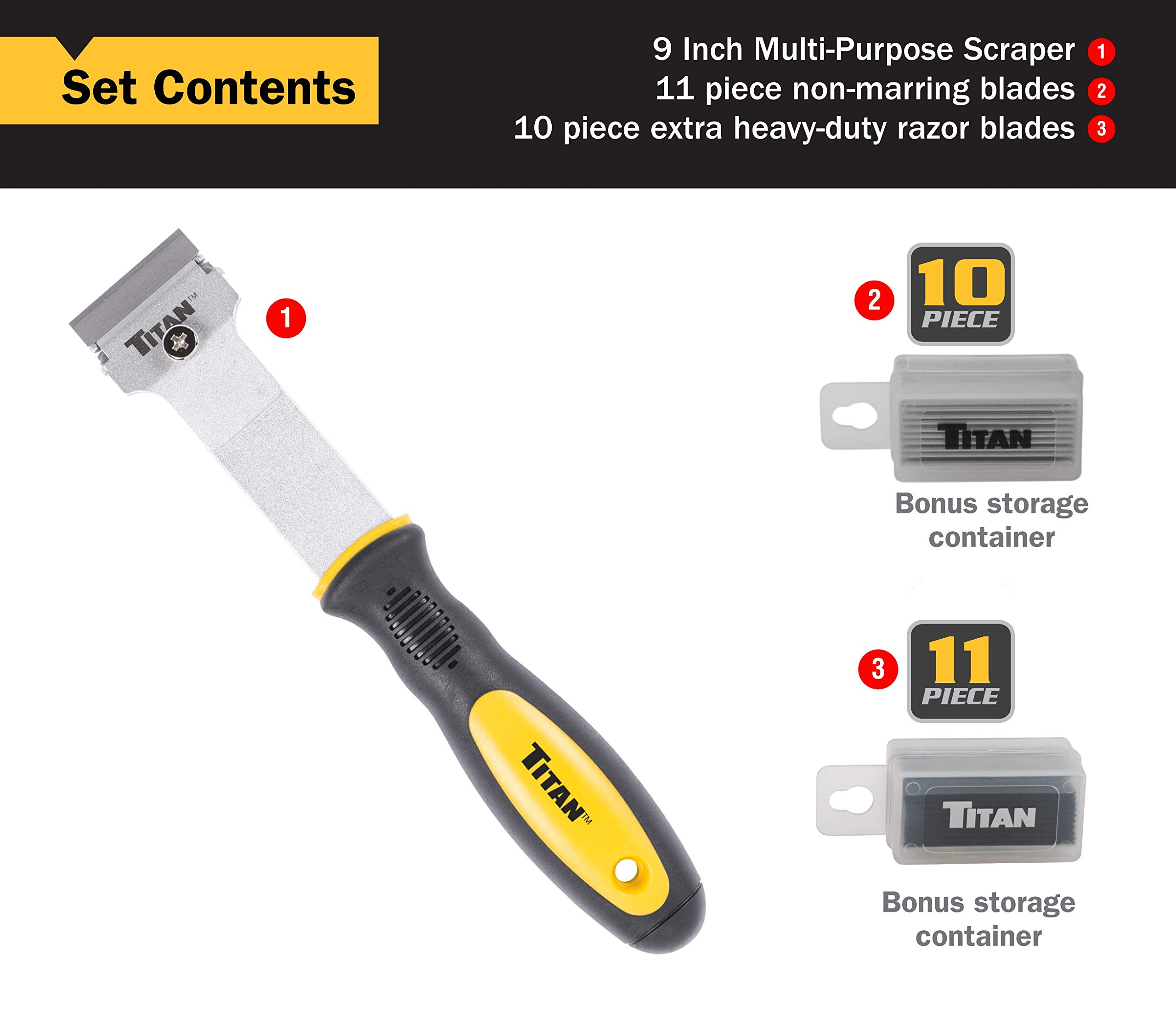 Foto 3 pulgar | Set de Raspadores de Afeitar Titan 17008 Multiusos con Cuchillas - Venta Internacional