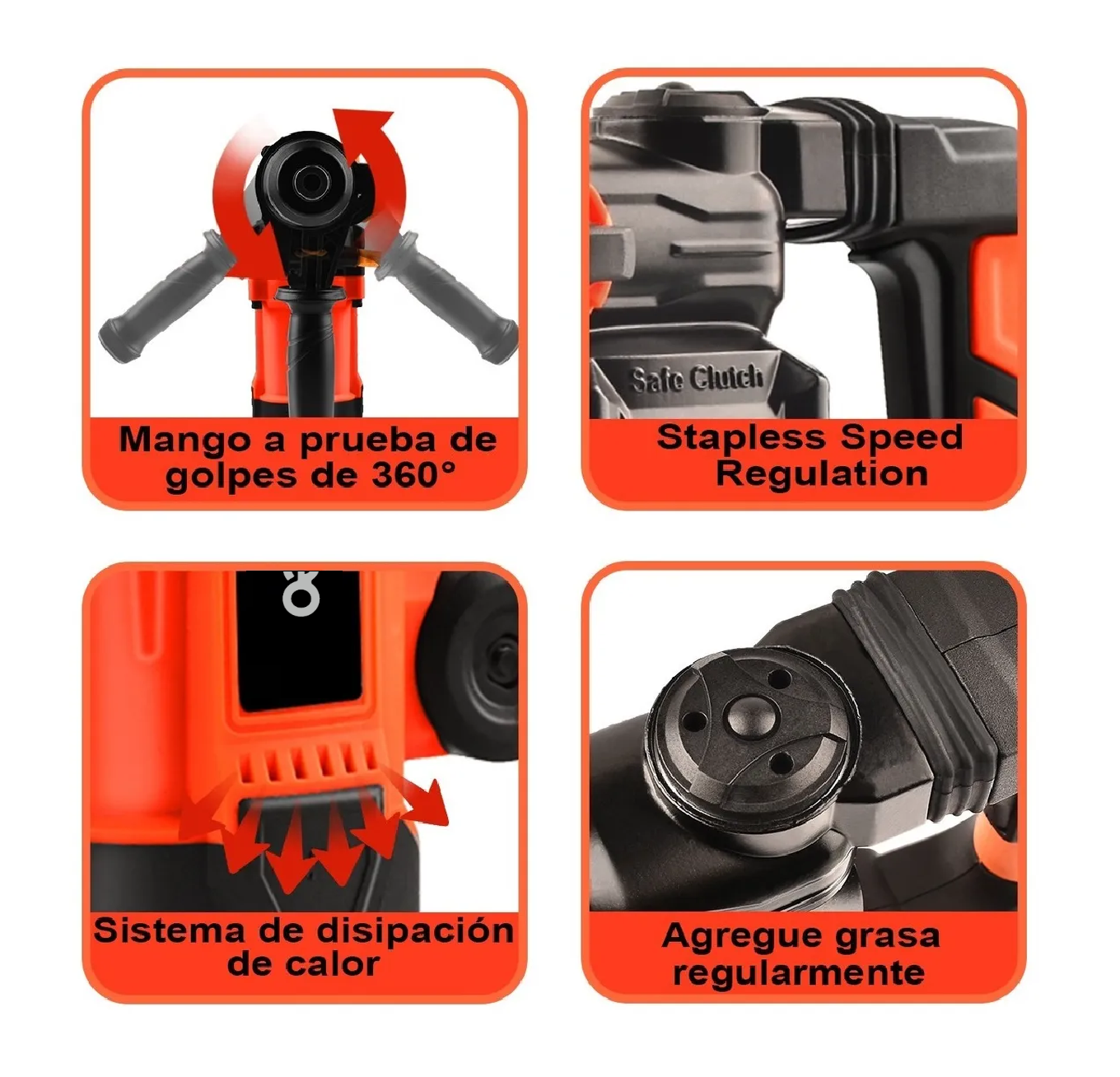 Foto 4 pulgar | Rotomartillo 1600w Eo Safe Imports M7014, Color Naranja