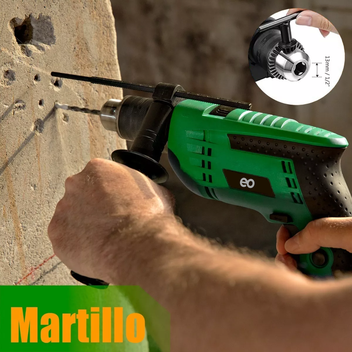Foto 3 | Taladro Rotomartillo 1/2'' Prof 650w Eo Safe Imports Esi-7044 Verde