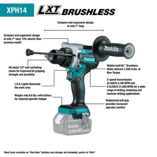 Foto 3 | Kit de Taladro Makita Xt288t Lxt 18 V Iones de Litio Sin Escobillas 5 Ah - Venta Internacional