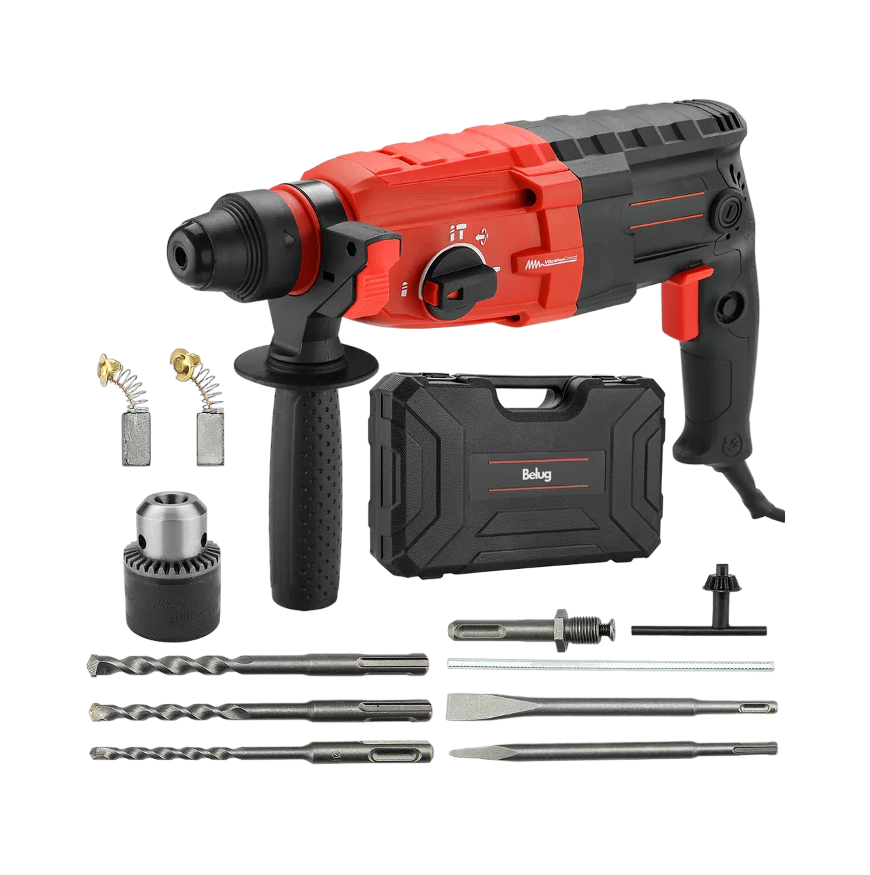 Rotomartillo Belug Negro De 800 W Con Accesorios