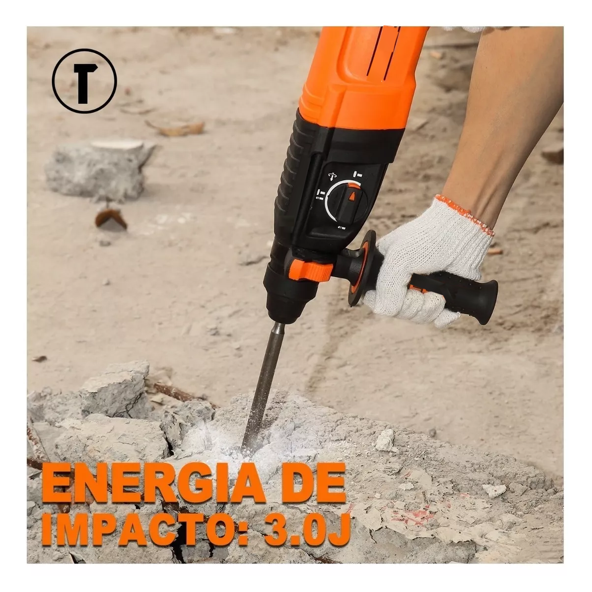 Foto 3 pulgar | Rotomartillo Electroneumático Belug 800w De Potencia, Naranja Y Negro