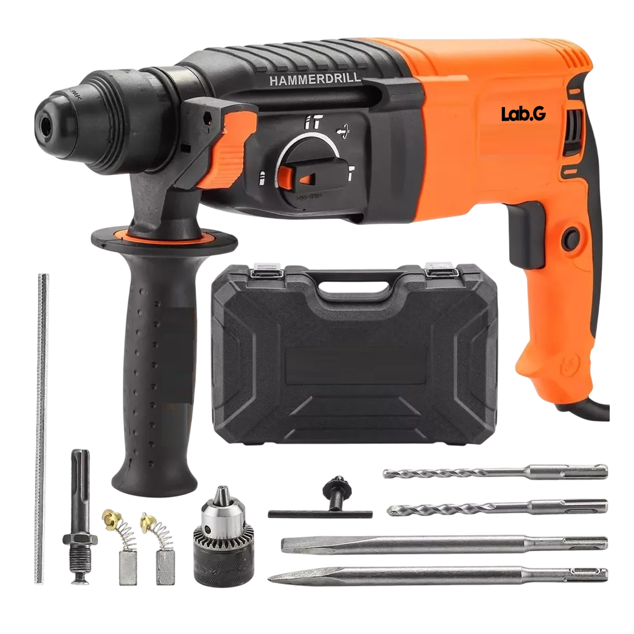 Rotomartillo Electroneumático 800w De Potencia, Naranja Y Negro