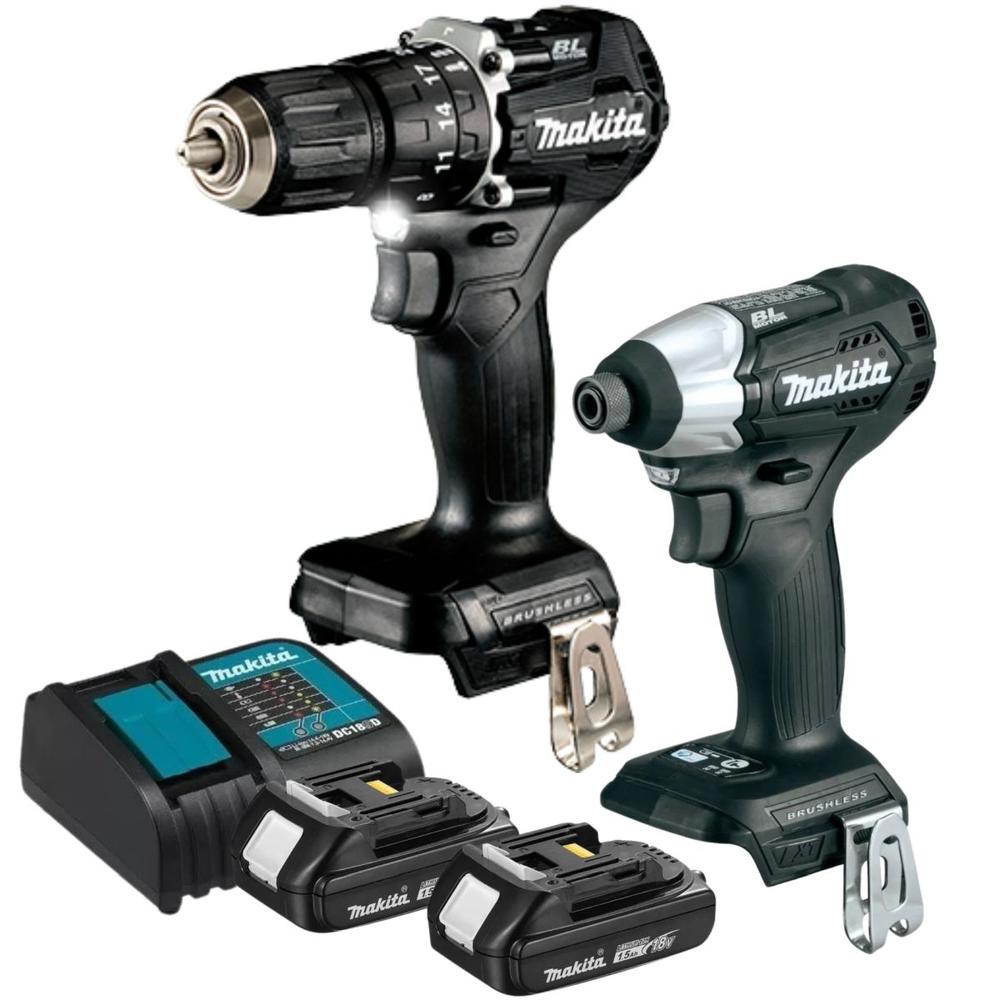 Foto 2 pulgar | Rotomartillo Makita 1/2' + Atornillador 1/4' 18v +2bat 1.5ah